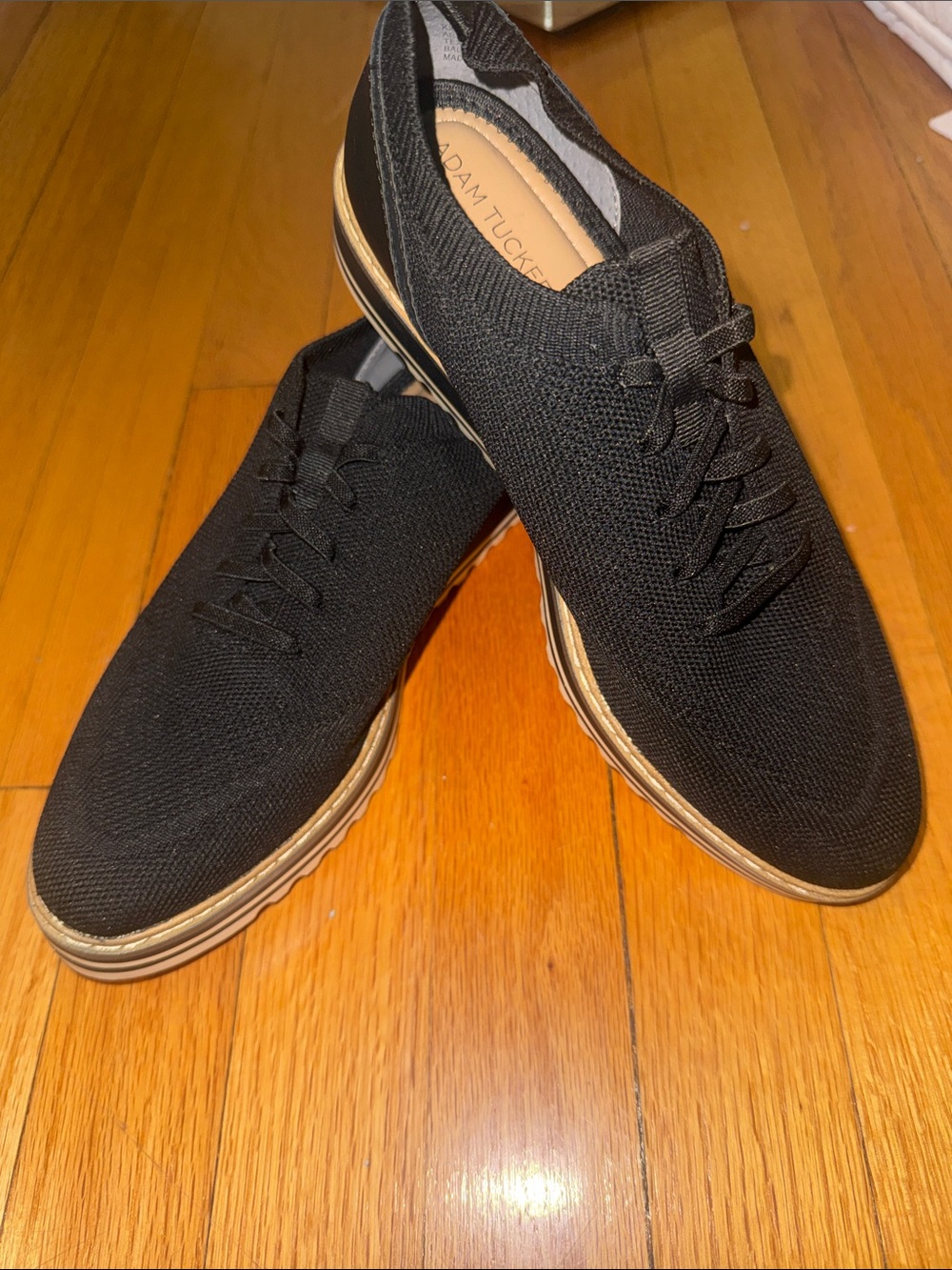 Adam Tucker Armen15 Black Knit Oxfords